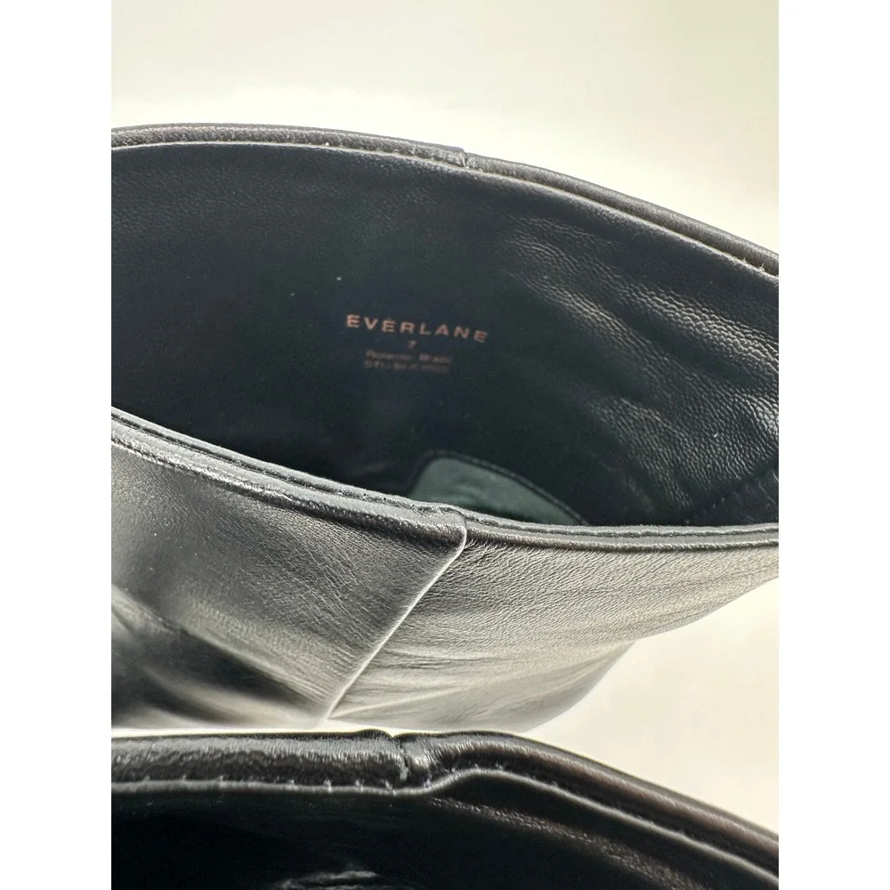 Everlane Studio Kitten Heel Bootie Black Italian Leather Pointed Toe Women's 7